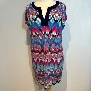 Laundry by Shelli Segal mosaic colorful tunic dress size large